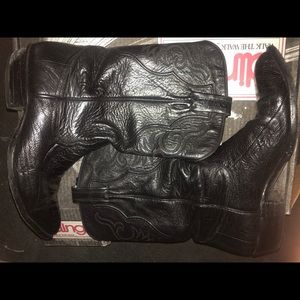 Larry Mahan’s vintage black leather cowboy boots